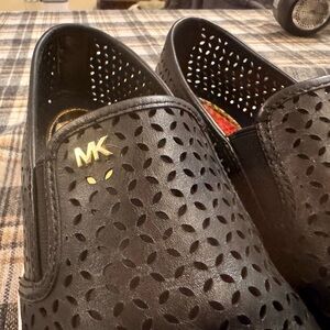 Michael Kors Women’s Black Perforated Slip-On Loafers